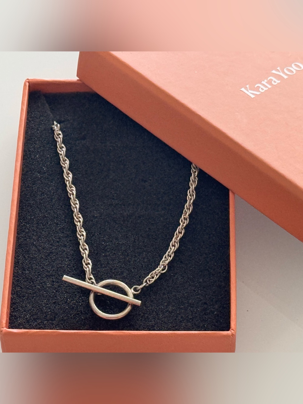 Kara Yoo Silver Toggle Circle Necklace